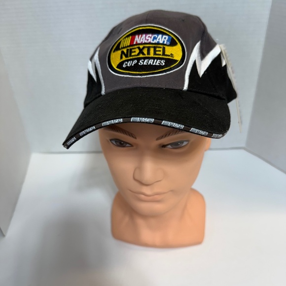 Nascar Hat Nextel Cup Series Checkered Flag Sports Black Adjustable Cap NEW - Picture 1 of 10